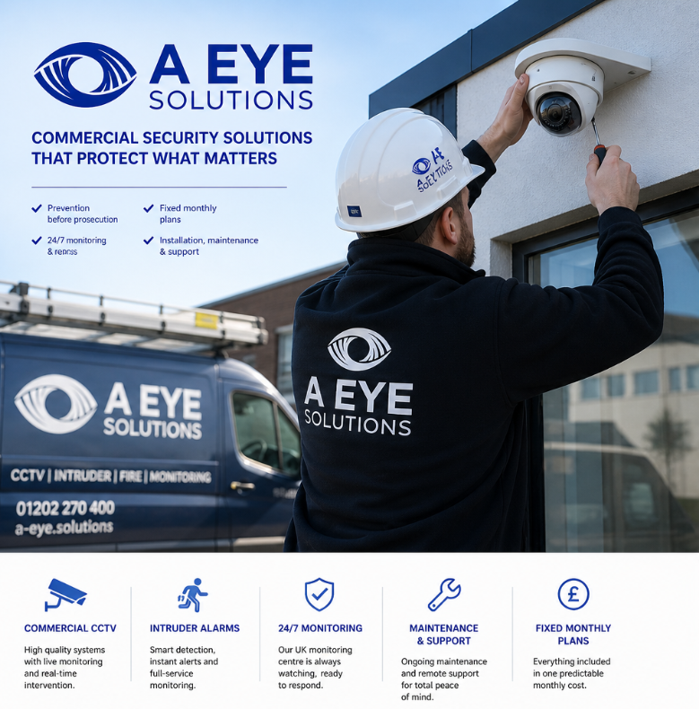 A Eye Solutions engineer with branded van on site